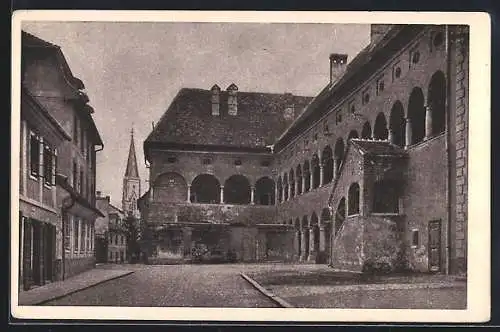 AK Celje, Strassenpartie mit Blick zur Kirche