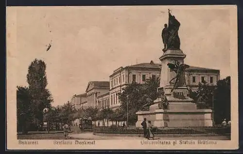 AK Bukarest, Bratianu Denkmal