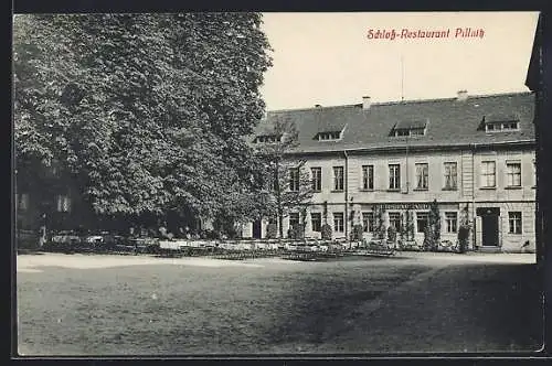 AK Dresden-Pillnitz, Schloss-Restaurant Pillnitz mit Gartensitzen