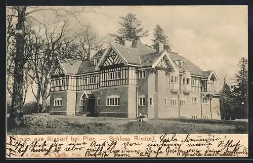 AK Rixdorf bei Plön, Blick aufs Schloss Rixdorf
