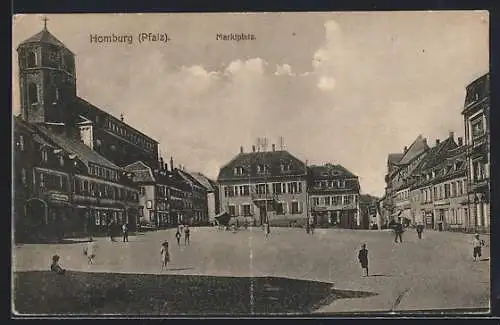 AK Homburg /Pfalz, Blick über den Marktplatz