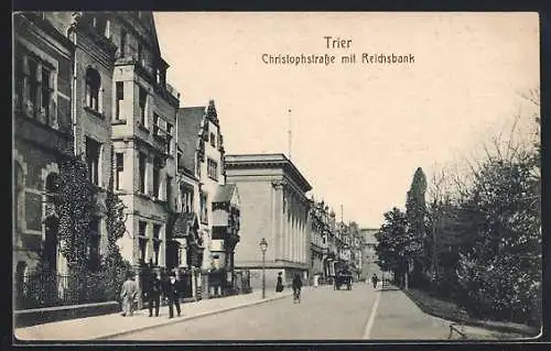 AK Trier, Christophstrasse mit Reichsbank