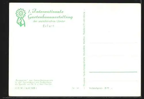 AK Erfurt, I. Internationale Gartenbauausstellung 1961, Burggarten in der Cyriaksburg