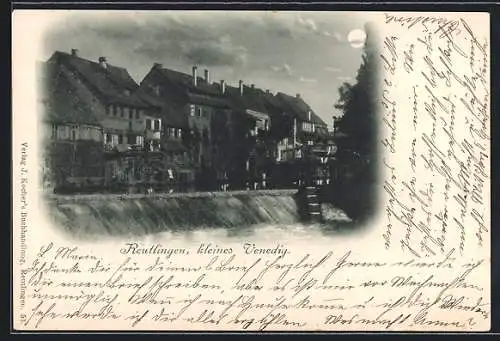AK Reutlingen, Ortspartie, kleines Venedig