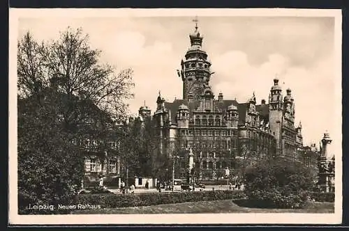 AK Leipzig, Blick zum Neuen Rathaus