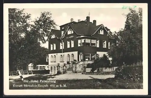 AK Bärenfels /Erzgeb., HO-Hotel Felsenburg mit Umgebung