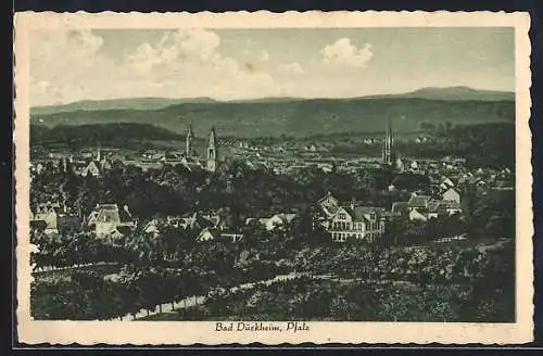 AK Bad Dürkheim /Pfalz, Ortsansicht vom Berg aus