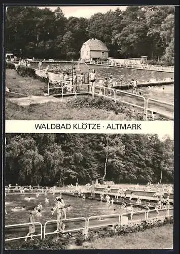 AK Klötze /Altmark, Das Waldbad zur Hochsaison