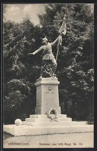 AK Saarbrücken, Denkmal des Infanterie-Regt. Nr. 70