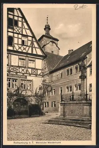 AK Rothenburg / Tauber, Gasthaus-Weinstube Meistertrunk