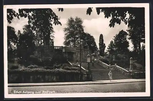 AK Erfurt, Aufgang zum Stadtpark