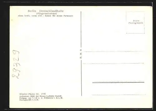 AK Berlin-Charlottenburg, Die Deutschlandhalle vom Flugzeug aus