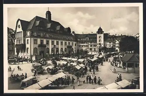 AK Herisau, Belebte Szene auf dem Marktplatz