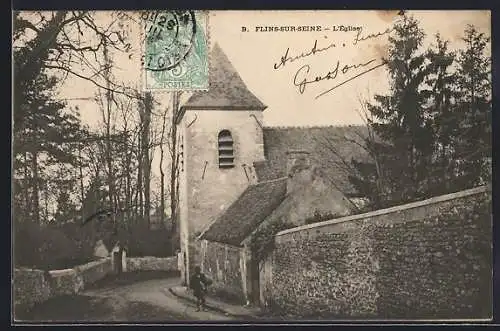 AK Flins-sur-Seine, l`Église