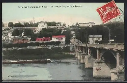 AK Saint-Germain-en-Laye, Le Pont du Pecq, vu de la Terrasse