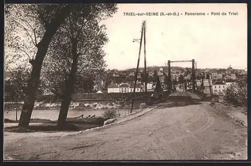 AK Triel-sur-Seine, Panorama et Pont de Triel