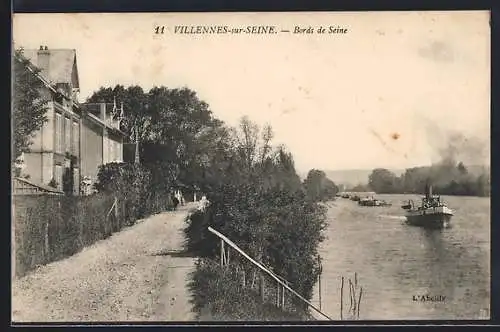 AK Villennes-sur-Seine, Bords de Seine