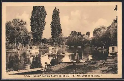 AK Villennes-sur-Seine, Le petit Bras de la Seine