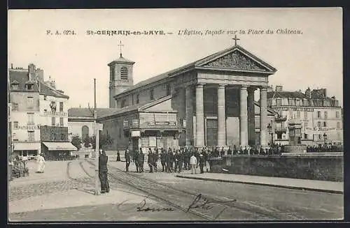 AK St-Gemain-en-Laye, L`Église, Facade sur la Place du Château