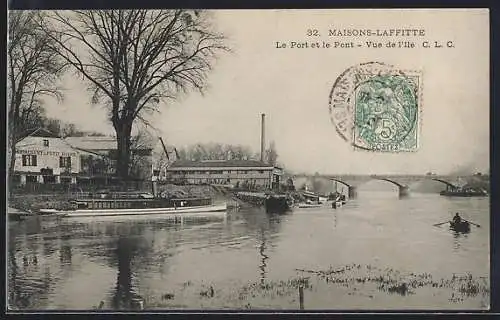 AK Maison-Laffitte, Le Port et le Pont, Vue de I'lle