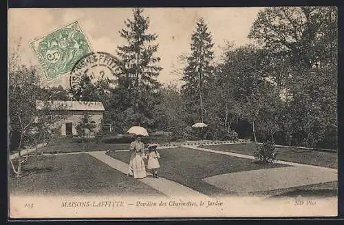 AK Maisons-Laffitte, Pavillon des Charmettes, le Jardin