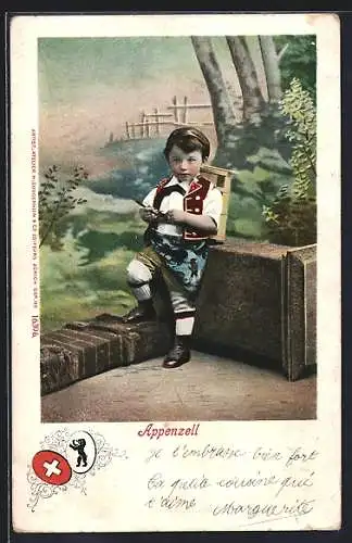 AK Kleiner Bub in Appenzeller Tracht