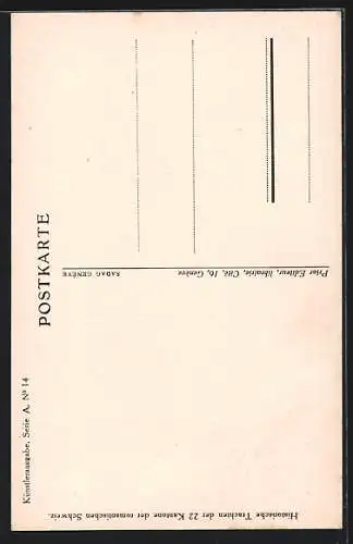 AK Raucher und zwei Damen, Bale, Wappen, Schweizer Trachten 1830