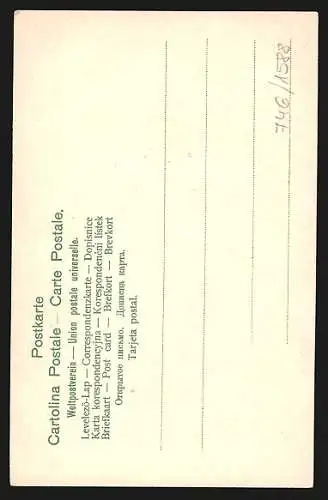 AK Junge Frau in Berner Tracht mit einem Wanderstab