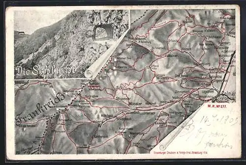 AK Karte der Grenzregion zwischen dem Deutschen Reich und Frankreich, die Schlucht