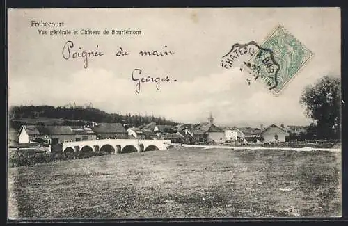 AK Frebecourt, Vue générale et Chateau de Bourlémont