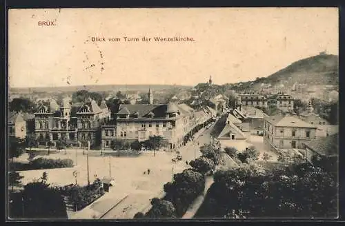 AK Brüx / Most, Blick vom Turm der Wenzelskirche