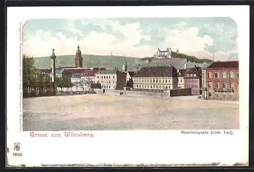 AK Würzburg, Residenzplatz südlicher Teil