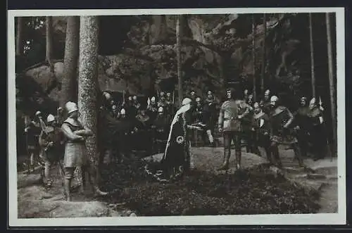 AK Wunsiedel /Fichtelgebirge, Naturbühne Luisenburg, Losburgfestspiele, 1. Bild, Die Raubritter