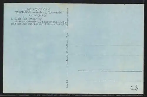 AK Wunsiedel /Fichtelgebirge, Naturbühne Luisenburg, Losburgfestspiele, 1. Bild, Die Raubritter