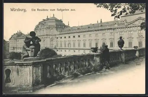 AK Würzburg, Die Residenz vom Hofgarten aus