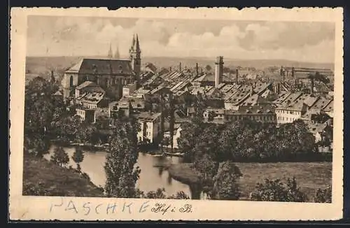 AK Hof i. B., Teilansicht mit Kirche