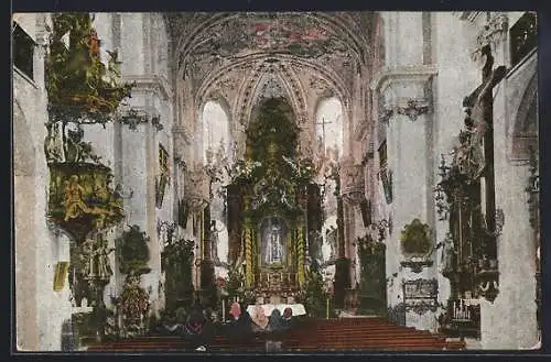 AK Wemding, Inneres der Wallfahrtskirche