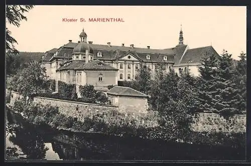 AK St. Mariental, Blick zum Kloster