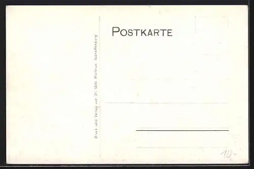 Künstler-AK Aschaffenburg, Teilansicht mit Schloss