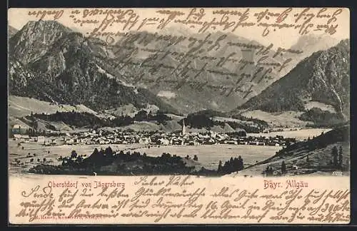 AK Oberstdorf /Bayr. Allgäu, Teilansicht von Jägersberg