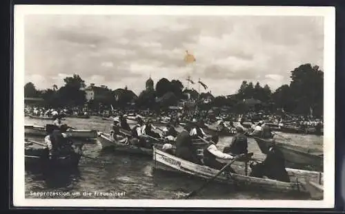 AK Fraueninsel, Seeprozession in Booten