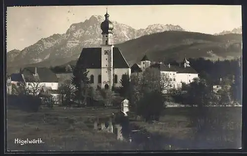 AK Högelwörth, Ortspartie mit Kirche