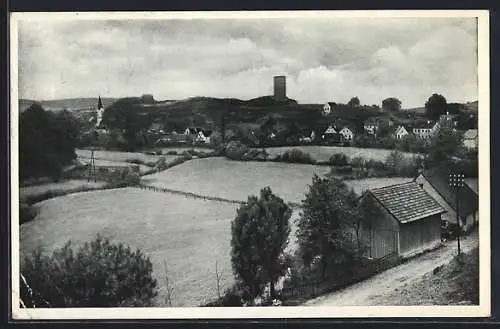 AK Hohenfels /Obpf., Ortspartie mit Turm