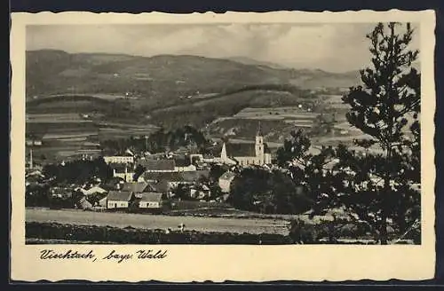 AK Viechtach /Bayr. Wald, Teilansicht mit Kirche