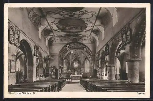 AK Wörth a. D., Pfarrkirche, Innenansicht