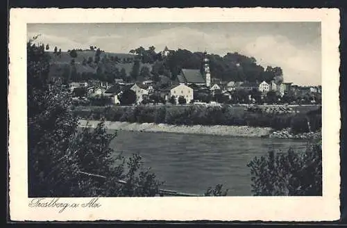AK Trostberg a. Alz, Teilansicht mit Kirche
