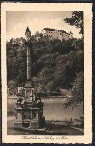 AK Neuburg a. Inn, Künstlerheim mit Denkmal