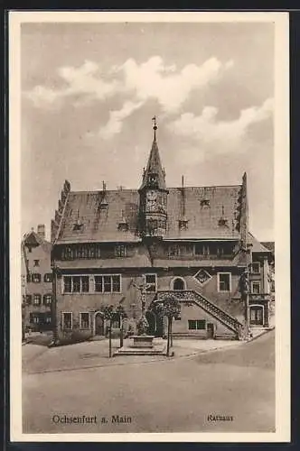 AK Ochsenfurt a. Main, Rathaus mit Jesuskreuz