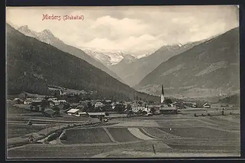 AK Mieders /Stubaital, Teilansicht mit Kirche