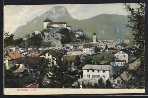 AK Kufstein /Tirol, Teilansicht mit Schloss